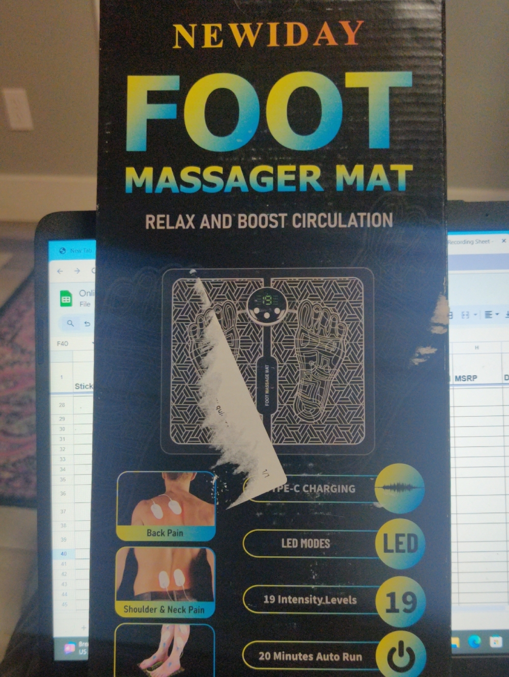 NEWDAY Foot Massager Mat - Black